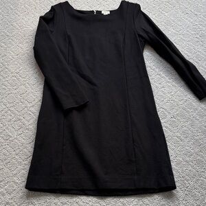 J. Crew Black three quarter Sleeve shift Dress